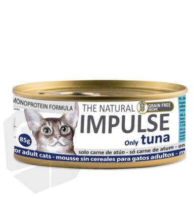 Mousse sin cereales para gatos adultos “The Natural Impulse” atún 85gr